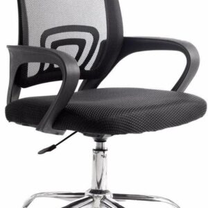 Cadeira de Escritório Secretária Base Cromada com Rodinha Fortt Rio Preta - Csf02-p