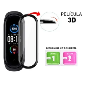 Película ORIGINAL 12D com bordas pretas compatível com xiaomi mi band 3 | 4 | 5 | 6 | 7 | 8 | 9