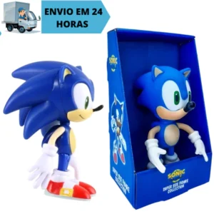 Boneco Sonic Collection Grandes Articulado Super Size - Sonic World Sonic Brinquedo Boneco de Sonic