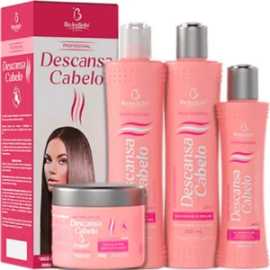 kit Descansa Cabelo BIO INSTINTO Liso Itenso Hidratação Reparação Reconstruçao Salão Beleza Brilho